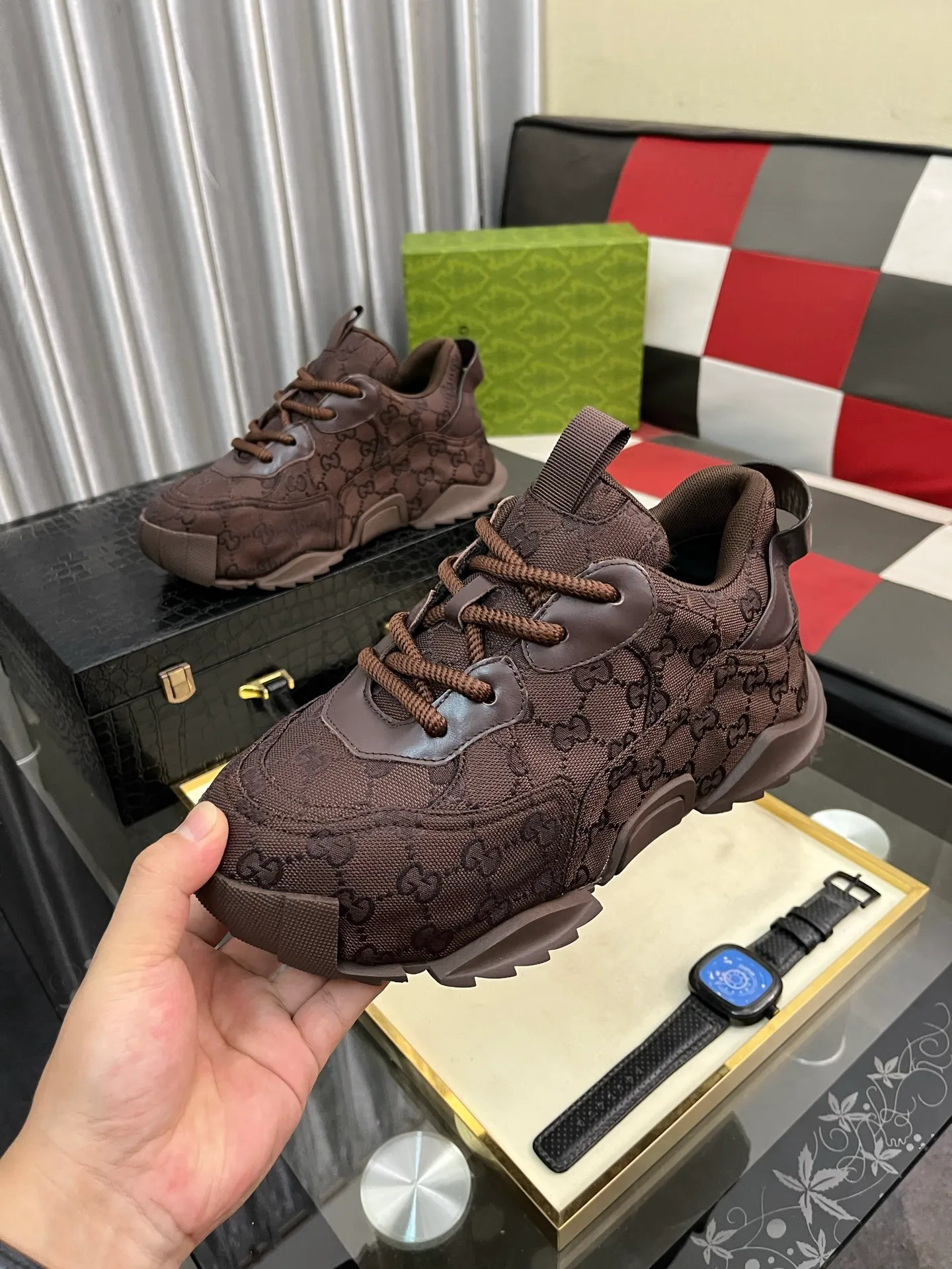 Men's shoes 💰600⌚️⌚️ (GUCCI-Gucci) luxury brand sports and casual shoes, imported original material, sheepskin lining, high-end and comfortable, original outsole is light and wear-resistant! Purely handmade, details determine quality! 38-444️⃣colors available